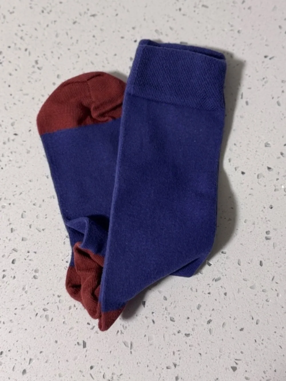 Ted Baker London Men’s Dress Socks Blue Burgundy Colorblock Crew Cotton Blend OS